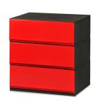 伸和 組み立て式チェスト　彩/P523 レッド/52cm×3段