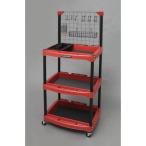 アイリスオーヤマ ハードツールワゴン メッシュパネル付/HDW-3M レッド 570×410×1300mm
