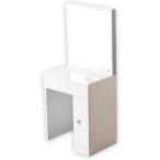 85135 リコ（WH）60 ドレッサー 鏡面 鏡台 化粧台 メイク台 60cm 大鏡 白色 ホワイト シンプル おしゃれ かわいい 綺麗 コンセント付き