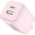 ALL CANDY PD20W AC зарядное устройство PPS стандарт соответствует USB-C USB-A складной штекер compact внезапный скорость зарядка PSE технология стандарт согласовано бледно-розовый 