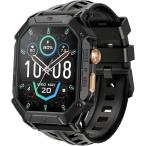 Haylou スマートウォッチ IRON N1 完全防水 アウトドア スポーツ向け 通話機能 睡眠管理 大画面 ブラック HL-IRN1BK