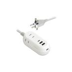 カシムラ USB付電源タップ 3口ACコンセント USB Type-C 2ポート+USB-A 2ポート搭載 AC-021(WH) 電源コード コンセント タップ 海外兼用