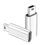 USB C- Mini USB 変換アダプター 2個、SKZIRI USB C メス- Mini USB オス アダプター Type-C to mini変換アダプター (銀)