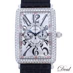 K18WG ベゼルダイヤ FRANCK MULLER フランクミュラー ロングアイランド モノプッシャー クロノグラフ 1100MPD メンズ 腕時計