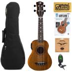 ルナ ウクレレ Luna UKE VMS EL Vintage Mahogany Soprano Ukulele W/Preamp, Book Bundle 輸入品