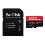 送料無料 SanDisk microSDXC 256GB Extreme PRO V30 A2 R:200MB/s W:140MB/s UHS-I U3 SD変換アダプター付 SDSQXCD-256G-GN6MA[海外リテール品]