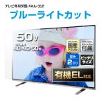 有機EL対応 液晶テレビ保護パネル50型 50インチ UV・ブルーライトカット ストッパー付き 厚2ミリ通常 光沢グレア  48・49・50V対応 保護カバー 地震対策