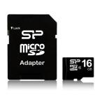 シリコンパワー microSDHC マイクロ メモリーカード 16GB SP016GBSTH004V10SP CLASS4 耐衝撃 防水 在庫限り SD変換アダプター [メール便][送料無料]