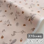 ショッピング鳥 生地・布・入園入学≪鳥とどんぐり≫コットン/幅110cm【10cm単位販売】