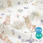 生地・布 ≪ Milky rabbit ≫　防水コットン/幅107cm　【オリジナル生地】【10cm単位販売】