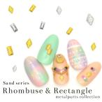 [ кошка pohs бесплатная доставка ] Sand rek tang ru& long автобус ( Gold / серебряный )2 размер 10 штук входит прямоугольный .. форма Nailparts собственный ногти гель ногти 