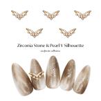[ кошка pohs бесплатная доставка ] Nailparts циркон производства Stone &amp; жемчуг V знак Silhouette детали 1 штук входит гель ногти ушная раковина 