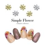 [ кошка pohs бесплатная доставка ] Nailparts простой цветок детали [ Gold / серебряный ]5 штук входит собственный ногти гель ногти 