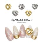 [ кошка pohs бесплатная доставка ] Nailparts большой metal оборка Heart детали [ Gold золотой / серебряный серебряный ] 2 штук входит собственный ногти гель ногти 