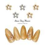 [ кошка pohs бесплатная доставка ] Nailparts Stone имеется Thai колено цветок детали [ серебряный серебряный / Gold золотой ] все 2 цвет 3 штук входит гель ногти 