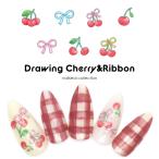 [ кошка pohs бесплатная доставка ] наклейки на ногти .... Cherry &amp; лента наклейка [KO643] собственный ногти гель ногти 