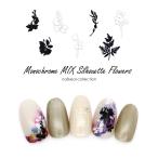 [ кошка pohs бесплатная доставка ] наклейки на ногти белый чёрный MIX Silhouette цветок наклейка собственный ногти гель ногти 