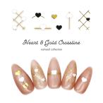 [ кошка pohs бесплатная доставка ] наклейки на ногти Heart &amp; Gold Cross линия наклейка [ белый / черный чёрный ] все 2 цвет собственный ногти гель ногти 