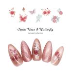 ショッピングネイルシール [ネコポス送料無料]ネイルシール セピアローズ&バタフライシール 全2種　ジェルネイル