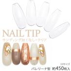 [ネコポス送料無料] ネイルチップ バレリーナ型 クリアネイルチップ サンディング加工なし 透明 約450枚入り (10サイズ) セルフネイル  ジェルネイル