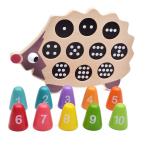 知育玩具 学習玩具 数字 積み木 パズル ハリネズミ カラフル ウッド 子供 幼児