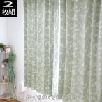 2枚組  1級遮光カーテン リーフ柄 幅100×丈135cm/幅100×丈178cm/幅100×丈200cm  送料無料（北海道、沖縄は1500円別途）