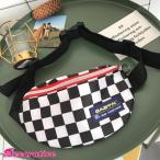 Yahoo! Yahoo!ショッピング(ヤフー ショッピング)ウエストポーチ ブロックチェック柄 プリント モノトーン メンズ ショルダーバッグ 2WAY ストリート カジュアル レディース ファッション