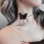 バタフライ 黒蝶 チョーカー ネックレス 韓国系 ファッション レディース