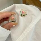 Yahoo! Yahoo!ショッピング(ヤフー ショッピング)ピアス クリアピアス フラワー 金箔 ラウンド