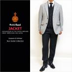 SALE ジャケット テーラード ブレザー ハリスツイード 新品 秋冬 英国  Harris Tweed 淡灰 ライトグレー杢 ダイヤゴナル調 無地系  (AB/BB体)