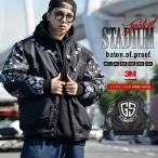 スタジャン スタジアムジャンパー メンズ 中綿ダウン オーバーサイズ ペイズリー柄切り替え 大きいサイズ おしゃれ ブランド DOP B系 ファッション