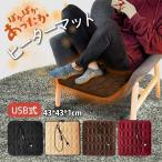 ホットマット ホットカーペット ミニ 電気カーペット USB 一人用 ヒーター ペット キャンプ 43×43cm ミニマット 座布団 冷え コンパクト