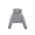 [P5 раз ]GRAPHIC SHORT FRONT ZIP TRACK TOP - GREY HEATHER (LE8319) adidas Originals -Women-( Adidas Originals )