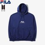 送料無料 BTS 着用モデル FILA フィラ パーカー コラボ 公式 グッズ メンズ レディース ユニセックス 防弾少年団 ネイビー 紺