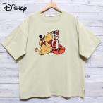 送料無料 レディース くまの プーさん ティガー ディズニー Disney 半袖 Tシャツ 半袖Tシャツ サガラ 刺繍 ユニセックス メンズ ピスタチオ