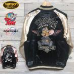 ショッピングスカジャン 送料無料 メンズ バンソン VANSON トムとジェリー トムジェリ コラボ スカジャン アウター リバーシブル ユニセックス レディース ピンク 黒 ブラック