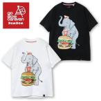 ショッピング日本初 送料無料 メンズ ゴースローキャラバン ドムドムハンバーガー コラボ 半袖 Tシャツ ティーシャツ ゾウ 象 ユニセックス レディース  白 ホワイト 黒 ブラック