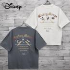 送料無料 メンズ ミッキー ディズニー 半袖 Tシャツ ティーシャツ 半袖Tシャツ プリント Mickey Disney キャラクター レディース アイボリー インクブラック