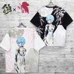 ショッピングNERV 送料無料 メンズ エヴァンゲリオン エヴァ EVA 錦 NISHIKI コラボ 半袖 Tシャツ ティーシャツ 綾波レイ 富士桜 刺繍 プリント 和柄  白 ホワイト 黒 ブラック