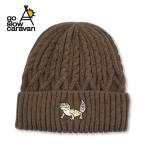 新品 ゴースローキャラバン go slow caravan ニット帽 ビーニー ニットキャップ 帽子 CAP 刺繍 レオパ カーキ オリーブ フリーサイズ