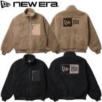 NEWERA ニューエラ 正規品 ボア ブルゾン ジャケット アウター 防寒  もこもこ BOXロゴ メンズ レディース モカ ブラウン 黒 ブラック 14682728 14682729