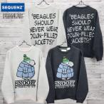 送料無料 スヌーピー PEANUTS ニット セーター 長袖 ピーナッツ ピーナツ SNOOPY シークエンズ メンズ レディース アイボリー チャコール グレー