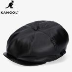ショッピングハンチング 送料無料 KANGOL カンゴール 正規品 キャップ 帽子 CAP ハンチング キャスケット フェイクレザー 合皮 カンガルー ロゴ 刺繍 メンズ レディース 黒 ブラック