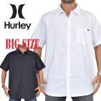 大きいサイズ メンズ Hurley ハーレー 半袖シャツ 半袖 オープンシャツ ポケット 黒 ブラック 白 ホワイト XXL
