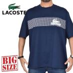 ショッピングラコステ 大きいサイズ メンズ Lacoste ラコステ クルーネック 半袖Ｔシャツ ネイビー Loose Fit ルーズフィット オーバーサイズ XXL [M便 1/1]