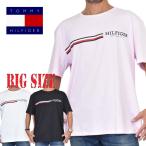 大きいサイズメンズ TOMMY HILFIGER トミーヒルフィガー 半袖Tシャツ クルーネック 黒 白 ピンク XXL XXXL
