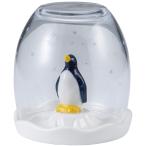 そうめんおちょこ＆薬味入れ ペンギン スノードームのようなグラスと小皿セット そばちょこ