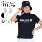 mona delsol レースロゴモックネックシャツ M/L 大きいサイズ レディースゴルフウェア