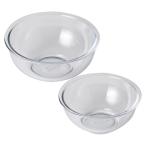 パイレックス PYREX ボウル 2点セット 1.6L 2.5L 耐熱ガラス(ボール ガラスボウル 電子レンジ対応 食洗機対応 オーブン対応 ボウルセット ガラス製)
