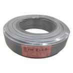 菅波電線 VVFケーブル 600V ビニル絶縁ビニルシースケーブル平形 2.0mm 2心 100m巻 灰色 VVF2.0×2C×100m